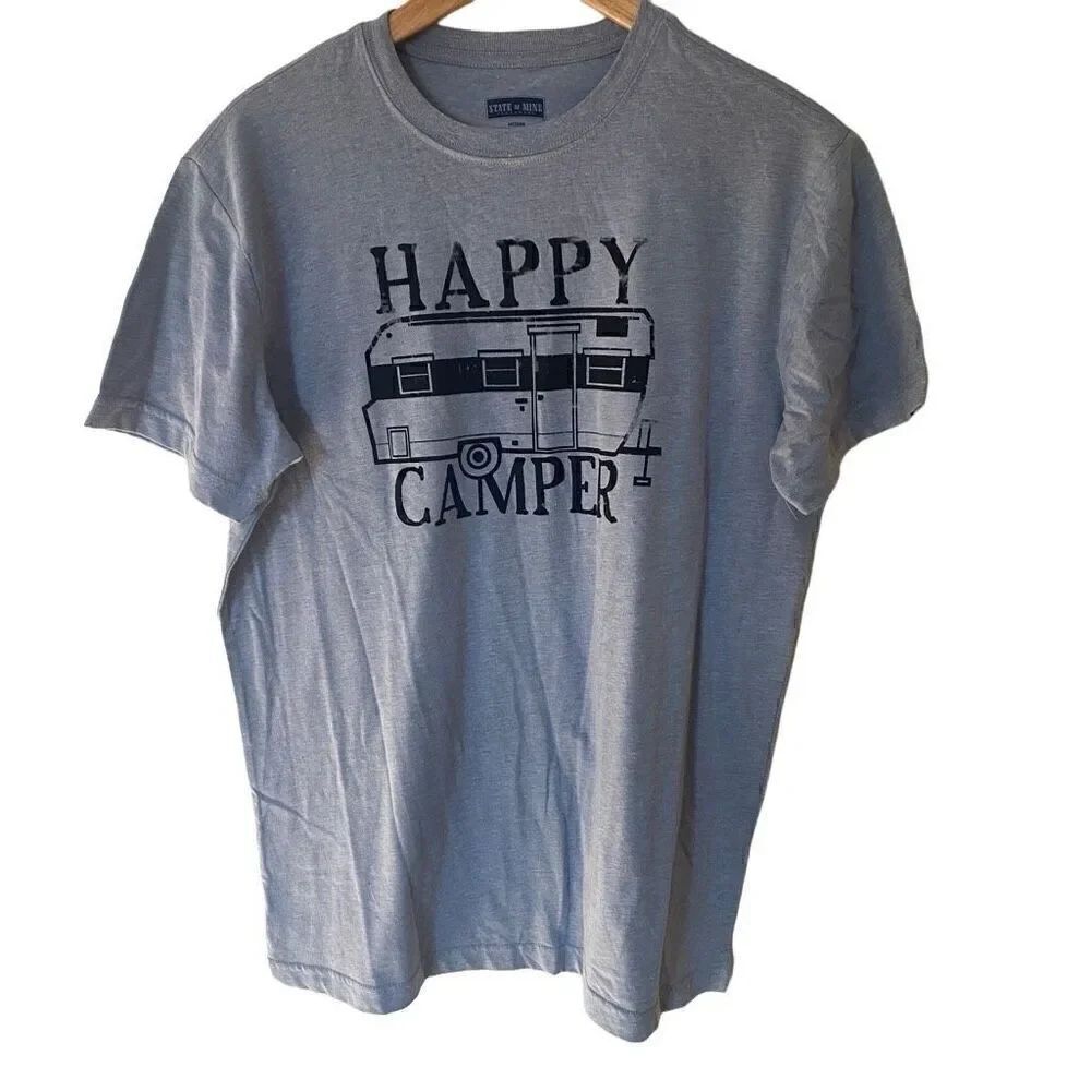 State of Mind Happy Camper short sleeve blue size medium